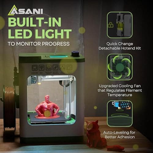 Fully Assembled Mini 3D Printer for Kids and Beginners - Complete Starter Kit with Auto Leveling 3D Printing Machine, 10M PLA Filament, and SD Card - WiFi 3D Home Printer for MAC, Windows, and Linux thumbnail 5