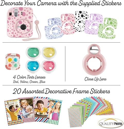 Fujifilm Instax Mini 12 Instant Camera + 60 Photo Prints + Quality Photo Value Bundle, Case, Decoration Stickers, Frames, Photo Album, (Blossom Pink) thumbnail 6