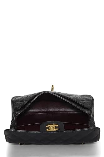 Chanel, Pre-loved Black Quilted Caviar Classic Double Flap Small, Black thumbnail 6