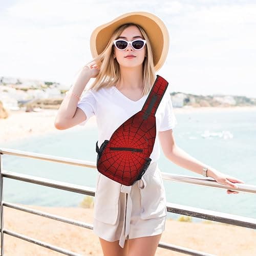 YOZIRIBO Spider Web Sling Bag for Men Women, Crossbody Backpack Purse Chest Daypack Shoulder Bag for Sports Hiking Running Travel thumbnail 5