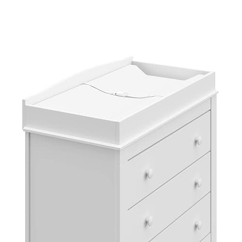 Graco Noah 3 Drawer Chest with Changing Topper (White) – GREENGUARD Gold Certified, Baby Dresser With Changing Table Top, Dresser for Nursery, 3 Drawer Kids Dresser - White - 3 Drawer Chest thumbnail 10