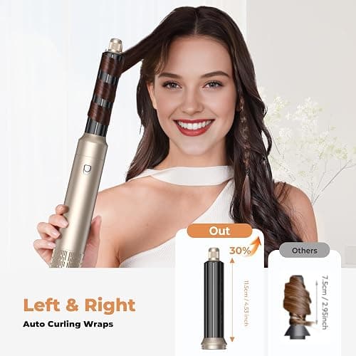 5 in 1 Hair Dryer Brush Set,Professional Negative Ionic Hot Air Styler, Air Curling Wrap Styler,Detachable Blow Dryer Brush With Auto Wrap Curlers,Hair Styling Tools For Straight/Curl/Drying/Smoothing thumbnail 4