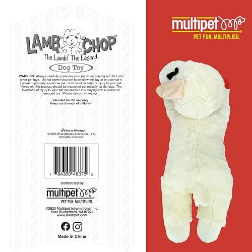 MULTIPET Officially Licensed Lamb Chop Plush Dog Toy, Jumbo, 24-Inch, White (48388) thumbnail 5