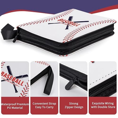 Baseball Card Binder with Sleeves 440 Pockets, Gifts for Baseball Card Collectors, Trading Card Holder Compatible with Topps Card, 55 Sleeves Card Album Card Storage Organizer thumbnail 6