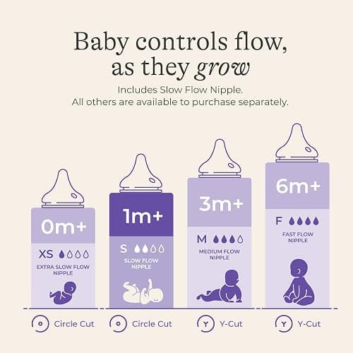 Lansinoh Anti-Colic Baby Bottles, BPA-Free Plastic, 5 Ounces, 1 Count, Slow Flow Nipples (Size S), Breastfeeding Bottle with NaturalWave Design thumbnail 3