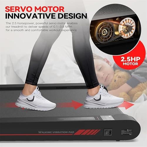 Sperax Walking Treadmill Pad with APP, 3 in 1 Under Desk Treadmill, 400W Low Noise Walking Vibration Pad with Remote Control,Portable Treadmills for Home Office thumbnail 5