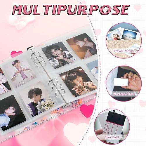 A5 Photocard Binder, Clear K-Pop Korean Pop Photocard Holder Binder Book, 200 Pockets Instax Photo Album for Polaroid Snap Kpop Photocard Holder Book/​Fujifilm Instax Mini photocard album thumbnail 6