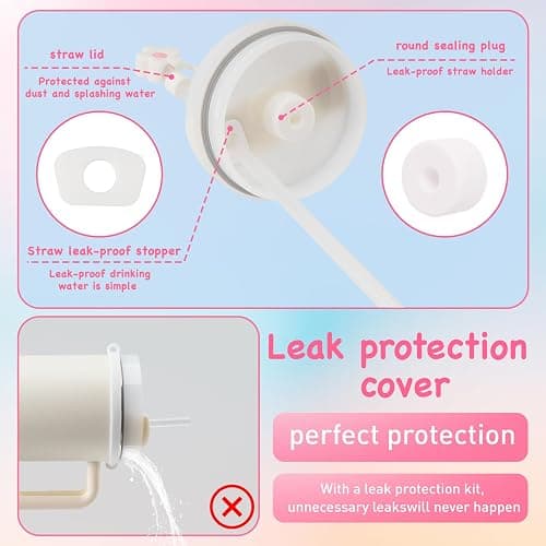 LUOJINYI 15 Stück Stanley Cup Zubehör, Stanley Cup Accessories for Stanley Cup 800 ml - 1100 ml, Stanley Cup Accessory Set, Stanley Quencher Zubehör, Stanley Cup Zubehör Weiß(Becher nicht enthalten) thumbnail 3