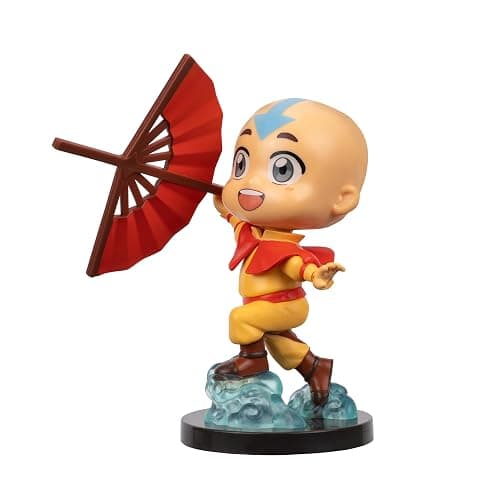 Jazwares Avatar: The Last Airbender Aang - 4-Inch Mini Figure in Kawaii Style in Dynamic Pose with Display Base thumbnail 4