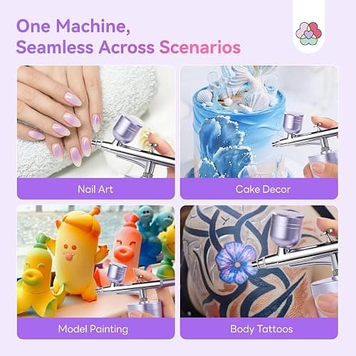 SAVILAND Pro Airbrush for Nails: 2026 Optimized 25 PSI for Flawless Nails Engineered for Flow-Locked Atomization & Steady Output 0.3mm DLC-Coated Nozzle, Dual-Charge Cordless for Uninterrupted Salon thumbnail 8
