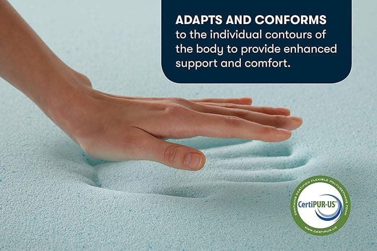 Serta ThermaGel Cooling, Pressure-Relieving Memory Foam Mattress Topper, 3 Inch, King, Made in The USA thumbnail 4