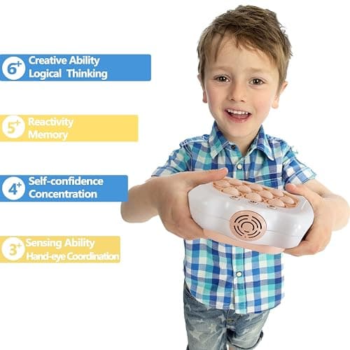 Intoypad Pop The Target! Handheld Speed Push Game Machine: A Fun Multiplayer Game for Family. Sensory Fidget Toy Christmas Toys Gifts for 6 7 8 9 10 11 12 Years Old Kids Road Trip Car Games Kids White thumbnail 4