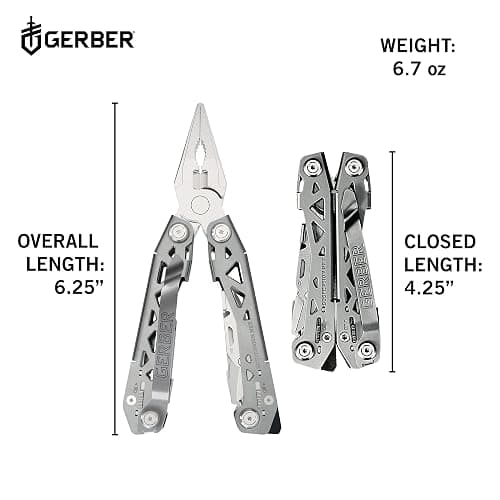 Gerber Gear Suspension-NXT 15-in-1 EDC Multi tool with Pocket Knife, Needle Nose Pliers and Wire Stripper Tools, Gifts for Men, Survival and Camping Gear, Stainless Steel thumbnail 3