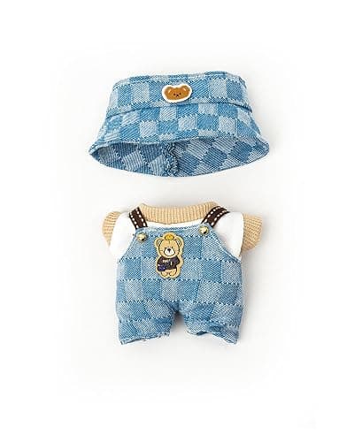 Clothes for Labubu 17cm Dolls(NO Doll) Dolls Outfit for Labubu with Accessories Suit Cute for Lububu Stylish Dress Up Set for LA BUBU Denim Plaid thumbnail 4