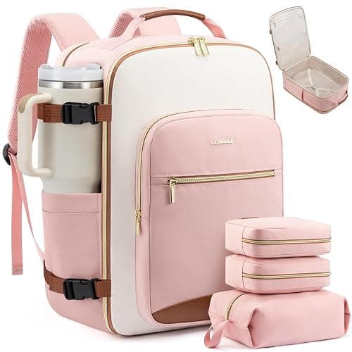 LOVEVOOK 40L Large Travel Backpack for Women Men, 17 Inch Carry on Backpack for Traveling on Airplane, Personal Item Travel Bag Airline Approved, Business Causal Weekender Backpacks - Image 1