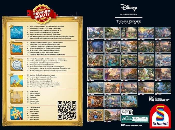 Schmidt 58032 Thomas Kinkade Disney, Aladdin - Jasmine Dancing in the Desert Sunlight, Puzzle da 1000 pezzi thumbnail 3