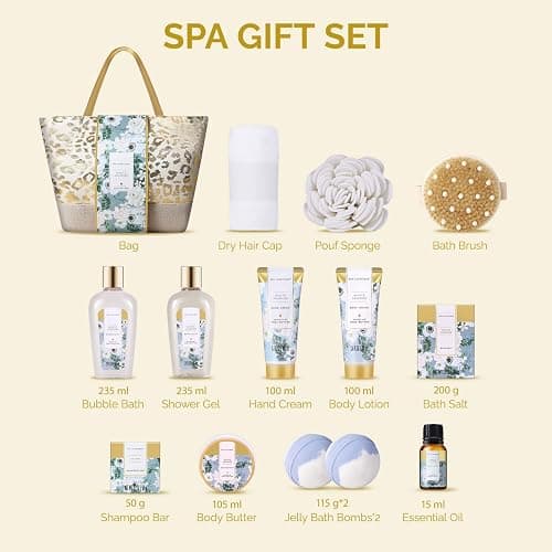 spa luxetique Spa Gift Baskets for Women - Gift Set for Women,15pcs Luxury Relaxing Spa Kit with Bath Bombs, Birthday Gifts Body and Bath Set thumbnail 2