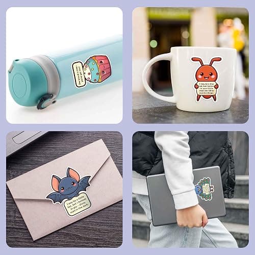 200PCS Emotional Support Animal Stickers by Puraesla– Affirmation Sticker Pack for Adults or Kids Cute Inspirational Buddies for Water Bottles, Laptops, Phones, Positive Quote Vinyl thumbnail 9