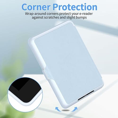 New Kindle Paperwhite 2024 Case 7" (12th Gen) & Kindle Colorsoft Signature Edition Case, Sanyetral Slim PU Leather Cover with Soft TPU Back and Auto Sleep/Wake, Not for Remarkable Kobo -Light Blue thumbnail 4