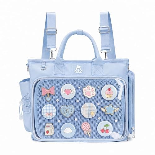 SXS LACONIC Ita Backpack Pin Display Large Ita Bag, Cute Crossbody Bag with Transparent Window for Anime Fans(No Pins) - Image 1