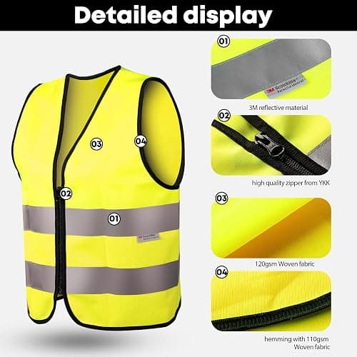 SIFE Kids Safety Vest for Children 3-12Y,w/3M Compatible Tech,6 Colors - Mesh & Knit thumbnail 2