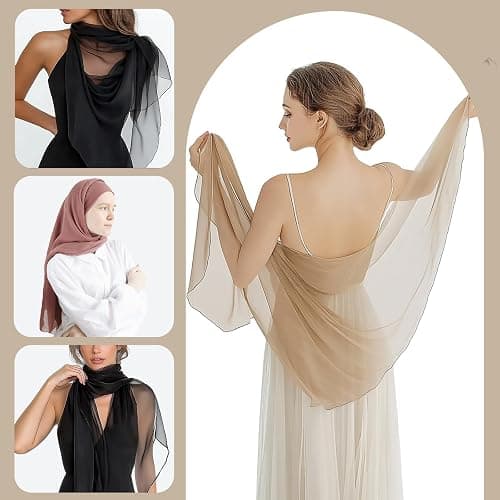 WHEATHUSK 24 Pack Chiffon Hijabs Head Scarf for Women Lightweight Breathable Solid Color Soft Chiffon Hijab Long Fashion Scarves Shawls Wrap for Muslim Women, 67 × 28 Inch thumbnail 5