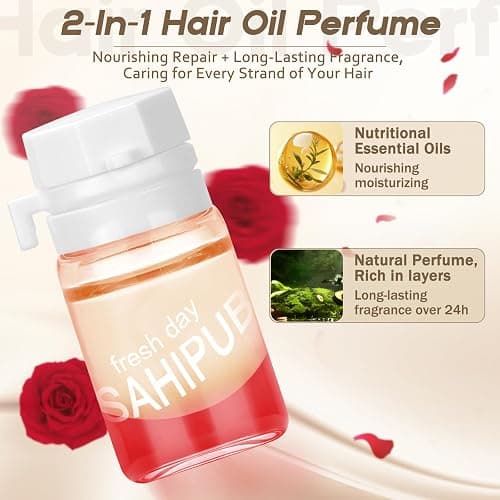SAHIPUB Hair Oil Perfume - 40 Pcs Hair Perfume & Oil Serum Treatment Avocado Nourishing Shining for Women Man Frizz Dry Damaged Hair, Leave-in Serum Long Lasting Scent (Wild Rose) thumbnail 2