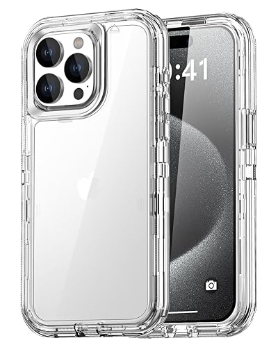 AICase Clear Case for iPhone 15 Pro Max,Heavy Duty Durable 3-Layer [Not Yellowing][Military Grade Drop Protection] Shockproof/DropProof Protective Cover for iPhone 15 ProMax Case - Image 1