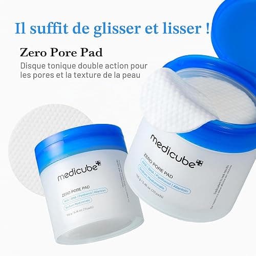 medicube Zero Pore Pad 2.0 Pads Exfoliants Soin des Pores | Pad double texture AHA 4,5% & BHA 0,45%, Acides lactique et salicylique, Exfoliation, Tous types de peau, 70 pcs thumbnail 3
