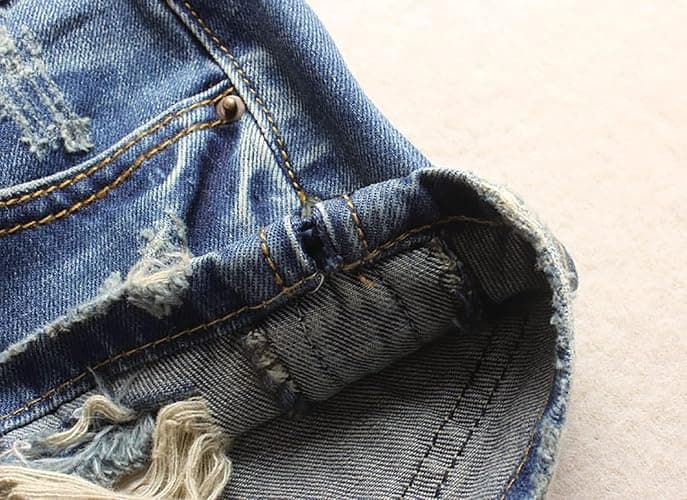 Fensajomon Women's Low Rise Summer Ripped Distressed Frayed Denim Shorts Sexy Jean thumbnail 7