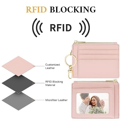 Sodsay Card Case Slim Front Pocket Wallet for Women Credit Card Holder with Keychain thumbnail 5