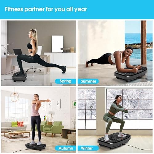 SoftGym Vibration Plate Exercise Machine for Lymphatic Drainage,Power Vibrate Stand Shake Board 450 Lbs Capacity Whole Body Workout Waver with Fitness Resistance Bands Weight Loss Gifts for Women Men thumbnail 5