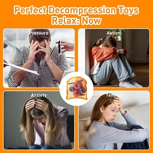 Flovyn - Squishy Toys, Taba Squishies Fidget Toys for Kids, Stress Balls for Adults, Sensory Toys for Autism, Squeeze Gifts, Anxiety Relief Party Favors for Girls & Boys (Fruit Toast) thumbnail 6