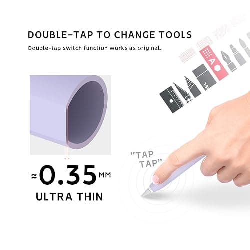 Cute Ear Case Silicone Skin Cover for Apple Pencil 2nd Generation, and Protective Nib Cover Accessories Compatible with iPad Pro 11 12.9 inch,Purple thumbnail 5