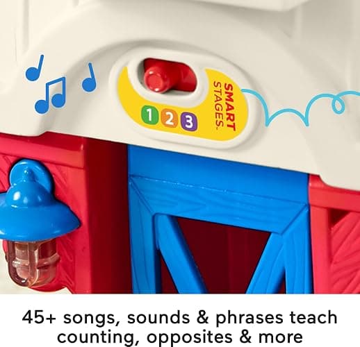 Fisher-Price Little People Caring for Animals Farm - English Edition, interactive playset with Smart Stages learning for toddlers and kids. Ages 1-5 years. GLT78 thumbnail 3