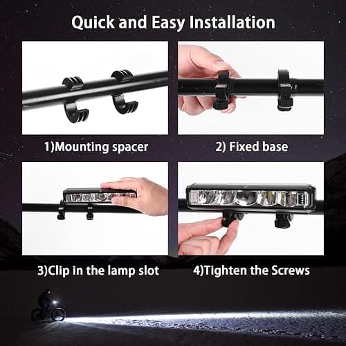 Suruid Super Bright LED Bike Light, USB Rechargeable Bicycle Headlight, Waterproof Bike Headlight, Waterproof Bike Headlight,Daytime Running Light,MTB Off-Road Cycling Commuting thumbnail 7