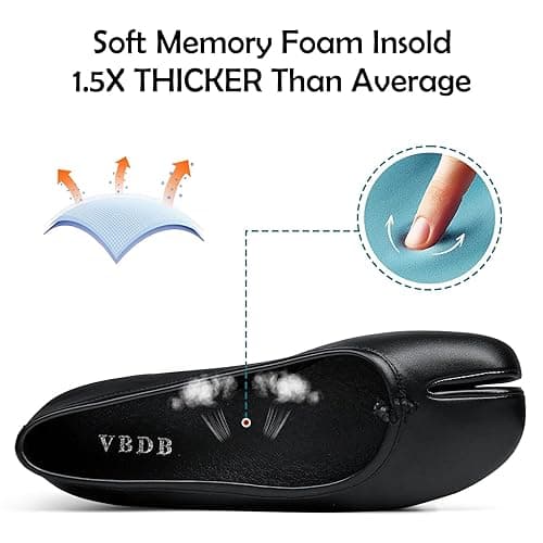 VBDB Tabi Ballet Flats Shoes for Women Rounde Toe Wide Width Split Toe Low Heel Comfortable Flats Shoes thumbnail 5