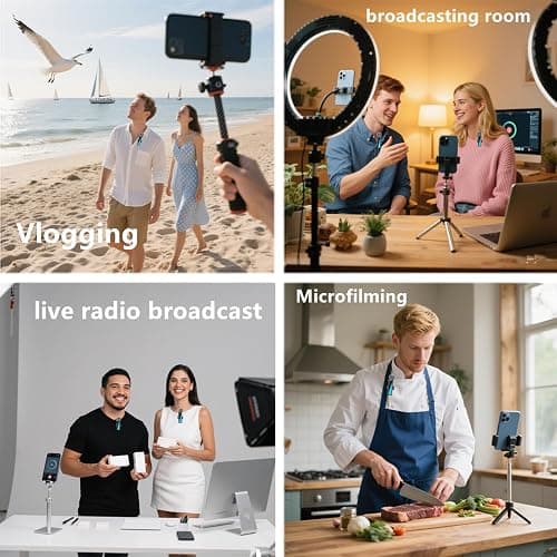 ordele Kabelloses Krawattenmikrofon für iPhone, iPad, Android, Kamera, Computer, tragbar, Mini-Mikrofon mit Geräuschunterdrückung, automatische Kopplung, für Vlogging, Videoaufnahme, Vlog thumbnail 5