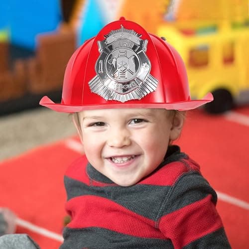 Fireman Helmet Plastic Hard Hat Fire Chief Helmet Firefighter Roleplay Costume Fireman Accessory for Cosplay Party Dress Up thumbnail 7