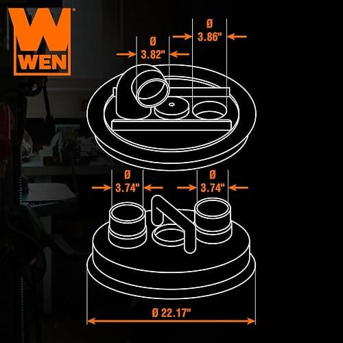 WEN 21-Inch Cyclone-Style Dust Collection Separator Lid with 4-Inch Dust Ports (DCA022) thumbnail 2