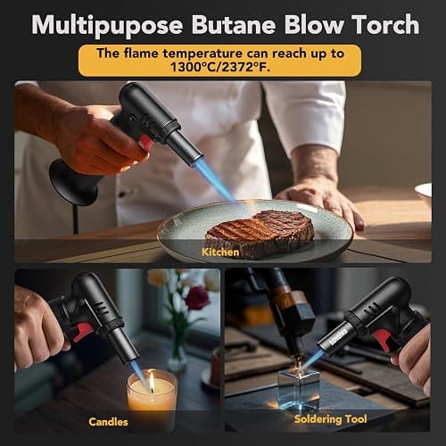 Sondiko Butane Torch Lighter with Visible Fuel Window, Refillable Soldering Torch with Adjustable Flame for Welding, Resin Art, Industrial(Butane Gas Not Included) thumbnail 7