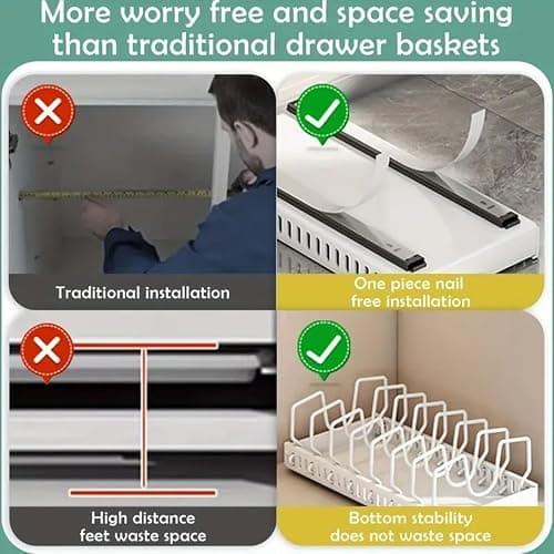 2 Pack Pull Out Pots and Pans Organizer Rack for Cabinet and Countertop, Pull Out Cabinet Organizer with 8 Adjustable Dividers, Kitchen Storage for Pot Lid, Dishes, Bakeware, Pots and Pans, White thumbnail 7