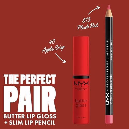 NYX PROFESSIONAL MAKEUP Butter Gloss, Non-Sticky Lip Gloss - Apple Crisp (Modern Red) thumbnail 4