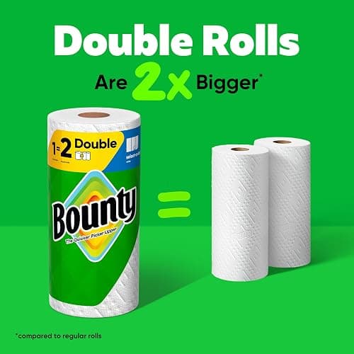 Bounty Paper Towels Select-A-Size White, 12 Double Rolls = 24 Regular Rolls thumbnail 4