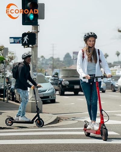 ECOROAD EC6/EC8 Electric Scooter for Adults, 20/29KM Range, 350W/450W Motor, 30KM/H Top Speed, 8.5"/10'' Tires, Foldable Commuter E Scooter with Turn Signal, Dual Brakes thumbnail 2