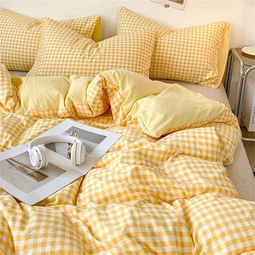 CHYLMAPHEN Quilt Cover Quilt Cover Plaid Style Duvet Covers Double Side Bed Cover Home Comforter Covers(Color 1,Full 180x220cm 1pc) thumbnail 2
