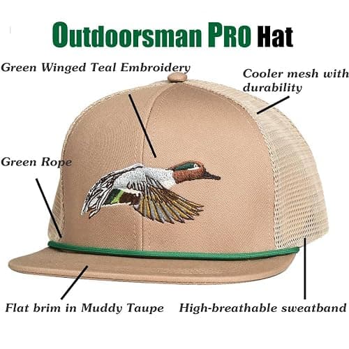 EDTREK Outdoorsman Pro Trucker Breathable Mesh Performance Cap - Flat Brim Snapback Hat thumbnail 4