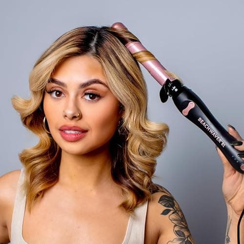 The Beachwaver Co. B1 Rotating Curling Iron - Automatic 1" Ceramic Curling Iron - Easy-to-Use Spinning Wand for Long-Lasting Waves, Auto-Shut Off, Travel-Friendly, Dual Voltage (BW160), Midnight Rose thumbnail 4