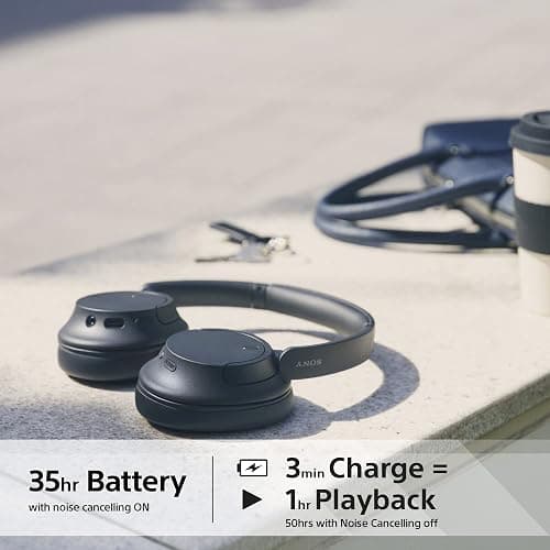 Sony WH-CH720N Noise Cancelling Wireless Bluetooth Headphones - Up to 35 hours battery life and Quick Charge - Black - Black thumbnail 6