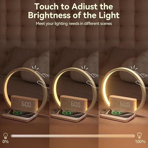 Vivilumens Sunrise Alarm Clock Wireless Charger, 10 White Noise Sound Machine Alarm Clock with 30/60/90 Mins Timer, 3 Levels Touch Night Light Dual Clocks for Heavy Sleeper Bedroom Decor Gifts for Her | Alarm Clock, Wireless Charger, Sound Machine, for Heavy Sleepers, Touch Night Light, 30/60/90 Mins Timer, 3 Levels, Dual Clocks, Ideal Gifts for Her thumbnail 7